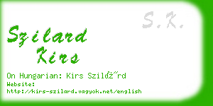 szilard kirs business card